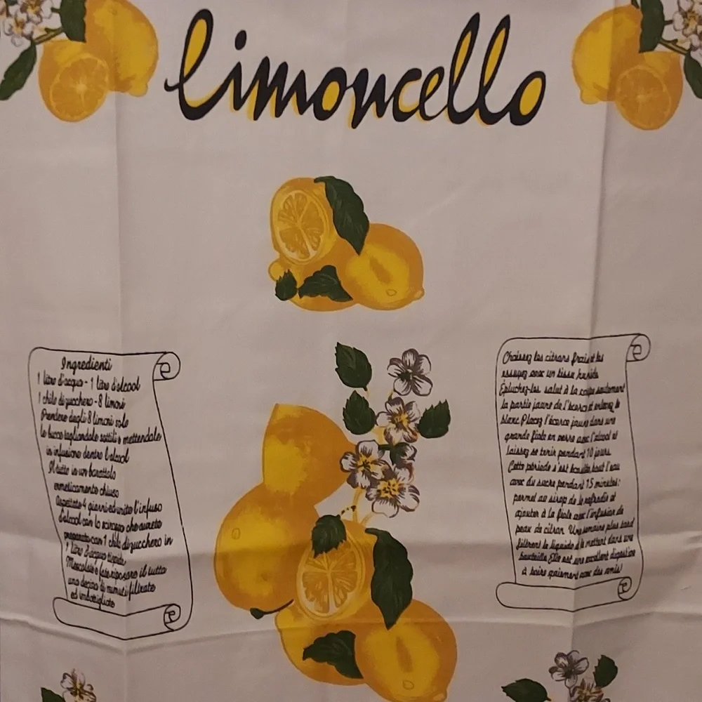 Italian Dish Towel Tea Towel Wall Hanging Lemon Limoncello Theme